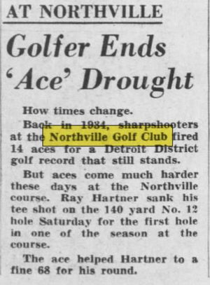 Northville Golf Club - Aug 10 1952 Article